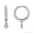 Sapphire Row Natural Diamond Bezel-Dangle Huggie Earrings - 14K White Gold, 1/5 CTW