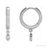 Sapphire Row Natural Diamond Bezel-Dangle Huggie Earrings - 14K White Gold, 1/8 CTW