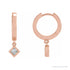 Sapphire Row Natural Diamond Bezel-Dangle Huggie Earrings - 14K Rose Gold, 1/3 CTW