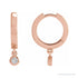 Sapphire Row Natural Diamond Bezel-Dangle Huggie Earrings - 14K Rose Gold, 1/5 CTW