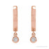 Sapphire Row Natural Diamond Bezel-Dangle Huggie Earrings - 14K Rose Gold, 1/5 CTW (view 2)