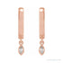 Sapphire Row Natural Diamond Bezel-Dangle Huggie Earrings - 14K Rose Gold, 1/8 CTW (view 2)