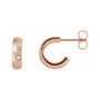 Sapphire Row Natural Diamond Scattered Huggie Earrings - 14K Rose Gold