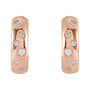 Sapphire Row Natural Diamond Scattered Huggie Earrings - 14K Rose Gold (view 2)