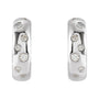 Sapphire Row Natural Diamond Scattered Huggie Earrings - 14K White Gold (view 2)