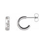 Sapphire Row Natural Diamond Scattered Huggie Earrings - Platinum