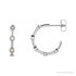 Sapphire Row Natural Diamond Station Hoop Earrings - Platinum, 1/4 CTW