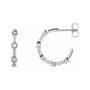 Sapphire Row Natural Diamond Station Hoop Earrings - Platinum, 1/4 CTW
