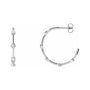 Sapphire Row Natural Diamond Station Hoop Earrings - Platinum, 5/8 CTW