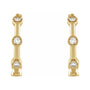 Sapphire Row Natural Diamond Station Hoop Earrings - 14K Yellow Gold, 1/4 CTW (view 2)