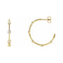 Sapphire Row Natural Diamond Station Hoop Earrings - 14K Yellow Gold, 5/8 CTW