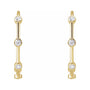 Sapphire Row Natural Diamond Station Hoop Earrings - 14K Yellow Gold, 5/8 CTW (view 2)