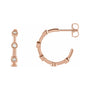 Sapphire Row Natural Diamond Station Hoop Earrings - 14K Rose Gold, 1/4 CTW