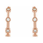 Sapphire Row Natural Diamond Station Hoop Earrings - 14K Rose Gold, 1/4 CTW (view 2)