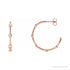 Sapphire Row Natural Diamond Station Hoop Earrings - 14K Rose Gold, 5/8 CTW