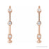 Sapphire Row Natural Diamond Station Hoop Earrings - 14K Rose Gold, 5/8 CTW (view 2)