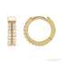 Sapphire Row Natural Diamond Double Pavé Huggie Earrings - 14K Yellow Gold, 1/4 CTW