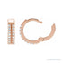 Sapphire Row Natural Diamond Double Pavé Huggie Earrings - 14K Rose Gold, 1/4 CTW (view 3)