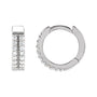 Sapphire Row Natural Diamond Double Pavé Huggie Earrings - Platinum, 1/4 CTW