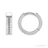 Sapphire Row Natural Diamond Double Pavé Huggie Earrings - 14K White Gold, 1/4 CTW