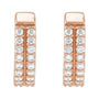 Sapphire Row Lab-Grown Diamond Double Pavé Huggie Earrings - 14K Rose Gold, 1/4 CTW (view 2)