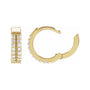 Sapphire Row Lab-Grown Diamond Double Pavé Huggie Earrings - Platinum, 1/5 CTW (view 3)