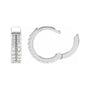 Sapphire Row Lab-Grown Diamond Double Pavé Huggie Earrings - 14K White Gold, 1/4 CTW (view 2)