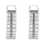Sapphire Row Lab-Grown Diamond Double Pavé Huggie Earrings - 14K White Gold, 1/4 CTW (view 3)