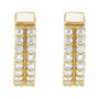 Sapphire Row Lab-Grown Diamond Double Pavé Huggie Earrings - 14K White Gold, 1/5 CTW (view 2)