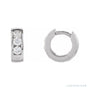 Sapphire Row Natural Diamond Channel-Set Huggie Earrings - 14K White Gold