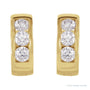 Sapphire Row Natural Diamond Channel-Set Huggie Earrings - 14K Yellow Gold, 10 mm · 1/3 ctw (view 2)