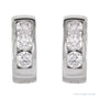 Sapphire Row Natural Diamond Channel-Set Huggie Earrings - 14K Yellow Gold, 10 mm · 1/5 ctw (view 2)