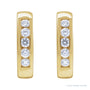 Sapphire Row Natural Diamond Channel-Set Huggie Earrings - 14K Yellow Gold, 14 mm · 1/3 ctw (view 2)