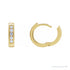 Sapphire Row Natural Diamond Channel-Set Huggie Earrings - 14K Yellow Gold, 14 mm · 1/3 ctw (view 3)
