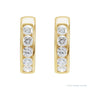 Sapphire Row Natural Diamond Channel-Set Huggie Earrings - 14K Yellow Gold, 14 mm · 5/8 ctw (view 2)