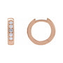 Sapphire Row Natural Diamond Channel-Set Huggie Earrings - 14K Rose Gold, 14 mm · 1/3 ctw