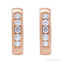 Sapphire Row Natural Diamond Channel-Set Huggie Earrings - 14K Rose Gold, 14 mm · 1/3 ctw (view 2)