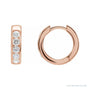 Sapphire Row Natural Diamond Channel-Set Huggie Earrings - 14K Rose Gold, 14 mm · 5/8 ctw