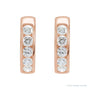 Sapphire Row Natural Diamond Channel-Set Huggie Earrings - 14K Rose Gold, 14 mm · 5/8 ctw (view 2)