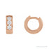 Sapphire Row Natural Diamond Channel-Set Huggie Earrings - 14K Rose Gold