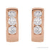 Sapphire Row Natural Diamond Channel-Set Huggie Earrings - 14K Rose Gold (view 2)