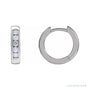 Sapphire Row Natural Diamond Channel-Set Huggie Earrings - 14K White Gold, 14 mm · 1/3 ctw