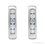 Sapphire Row Natural Diamond Channel-Set Huggie Earrings - 14K White Gold, 14 mm · 1/3 ctw (view 2)