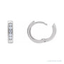 Sapphire Row Natural Diamond Channel-Set Huggie Earrings - 14K White Gold, 14 mm · 1/3 ctw (view 3)