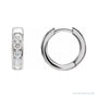 Sapphire Row Natural Diamond Channel-Set Huggie Earrings - 14K White Gold, 14 mm · 5/8 ctw