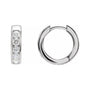 Sapphire Row Natural Diamond Channel-Set Huggie Earrings - Platinum, 14 mm · 5/8 ctw