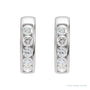 Sapphire Row Natural Diamond Channel-Set Huggie Earrings - Platinum, 14 mm · 5/8 ctw (view 2)