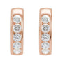 Sapphire Row Lab-Grown Diamond Channel-Set Huggie Earrings - 14K Rose Gold, 14 mm · 5/8 ctw (view 2)
