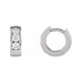 Sapphire Row Lab-Grown Diamond Channel-Set Huggie Earrings - 14K White Gold, 10 mm · 1/3 ctw