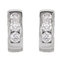 Sapphire Row Lab-Grown Diamond Channel-Set Huggie Earrings - 14K White Gold, 10 mm · 1/3 ctw (view 2)